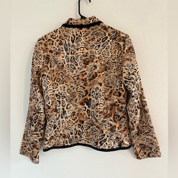 Vintage Giancarlo Ferrari Jungle Print Blazer Zip Up Jacket size 6 - Picture 16 of 16
